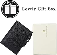 Vista 7 de FALAN MULE - Cartera de cuero auténtico para mujer, pequeña, plegable y compacta, con bloqueo de interferencia de radiofrecuencia (RFID)