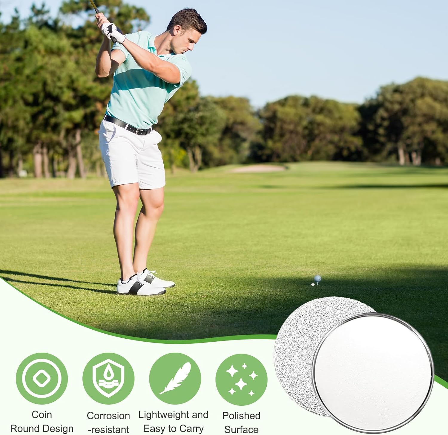 Golf Ball Marker, Golf Cap Clip Metal Blank Ball Position Marking Golfing Tool-Fitting for Men Women Golfers/Table Games image 3