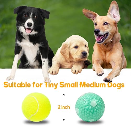 Miniatura 3 de Pelotas de tenis de entrenamiento de perros de 2 pulgadas y pelotas de goma, pelotas interactivas de juguete para perros, juguetes masticables para