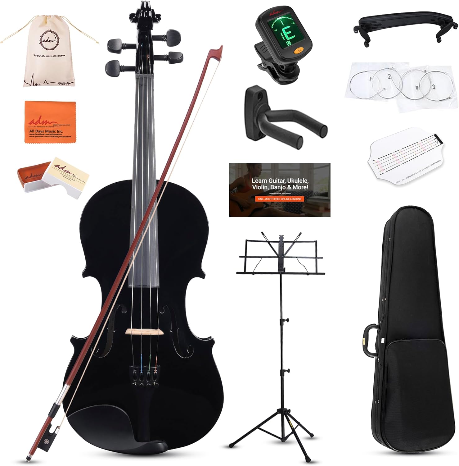 Amazon.com: ADM Violín acústico para niños principiantes, violín ...