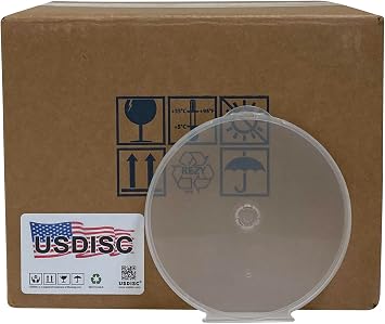USDISC Clamshell Cases, Single 1 Disc, Clear, Pack of 100