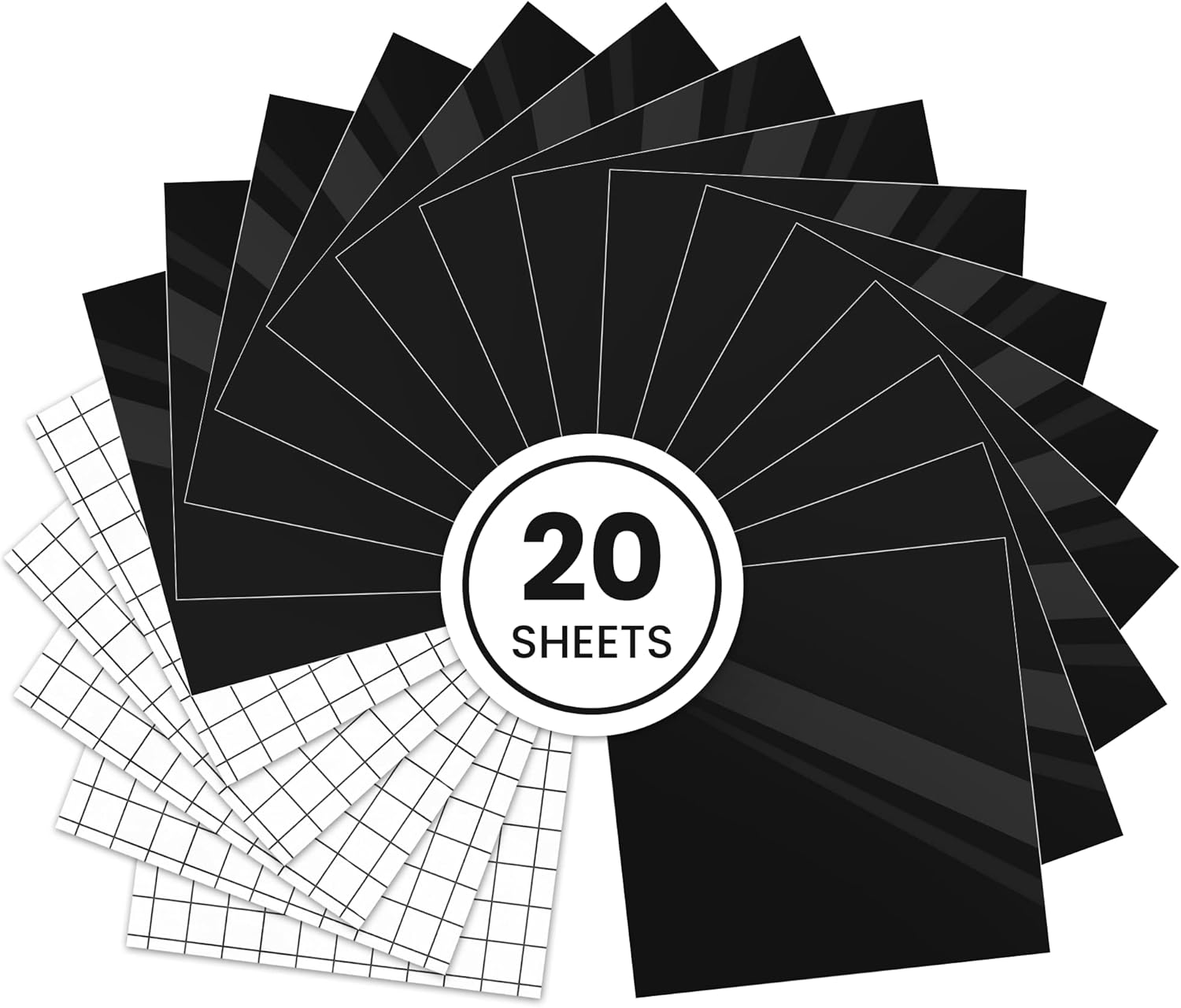 Black Permanent Vinyl, 15 Pack Black Vinyl 12" x 12" & 5