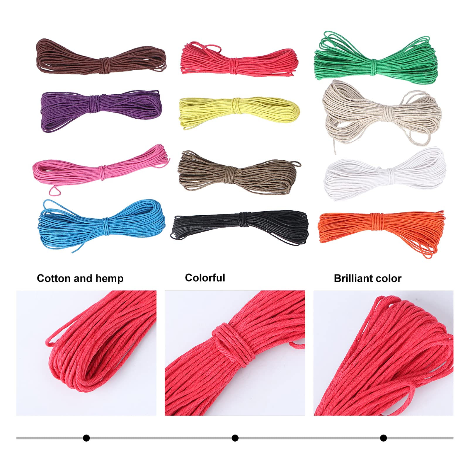 Ciieeo 3piezas Cuerda De Algodón De para Manualidades Pulseras y Collares Cuerda De Macramé y Bisutería