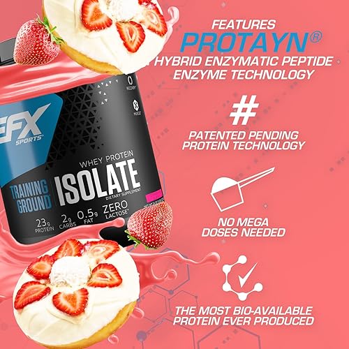 Miniatura 3 de EFX Sports Training Ground Whey Protein Isolate  Polvo de proteína ultra limpia y baja en carbohidratos  Sin lactosa  0.88 oz de proteína  24