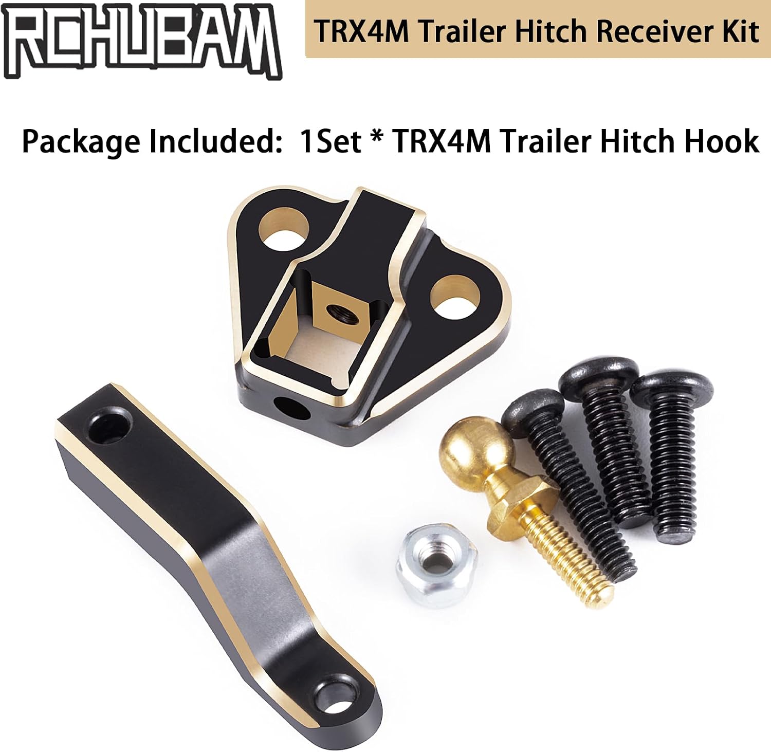 RCHUBAM 1/18 Scale Rc Trailer Hitch Aluminum TRX4M RC Receiver Trailer Hitch Receiver Kit 8.5g / Set Compatible with TRX-4M TRX4M Defender 1/18 RC Crawler Car Upgrade Parts