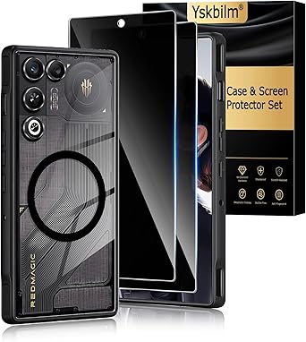 Magnetic for Nubia Red Magic 11 Air Case, with 2X Privacy Screen Protector, Shockproof Slim Magnetic Phone Case for Red Magic 11Air 2026,Clear