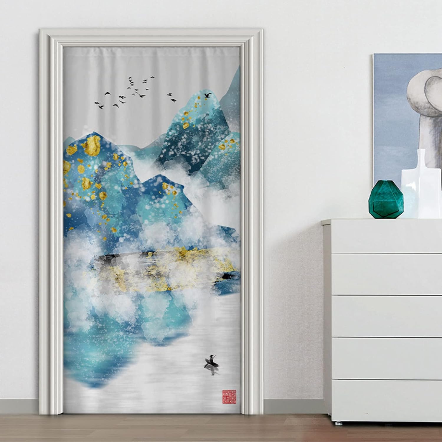 のれん 暖簾 和風 間仕切り 室内インテリア 温泉 施設向け カラー03 バスルーム目隠し 半遮光 おしゃれ 伝統 風景 のれん ト