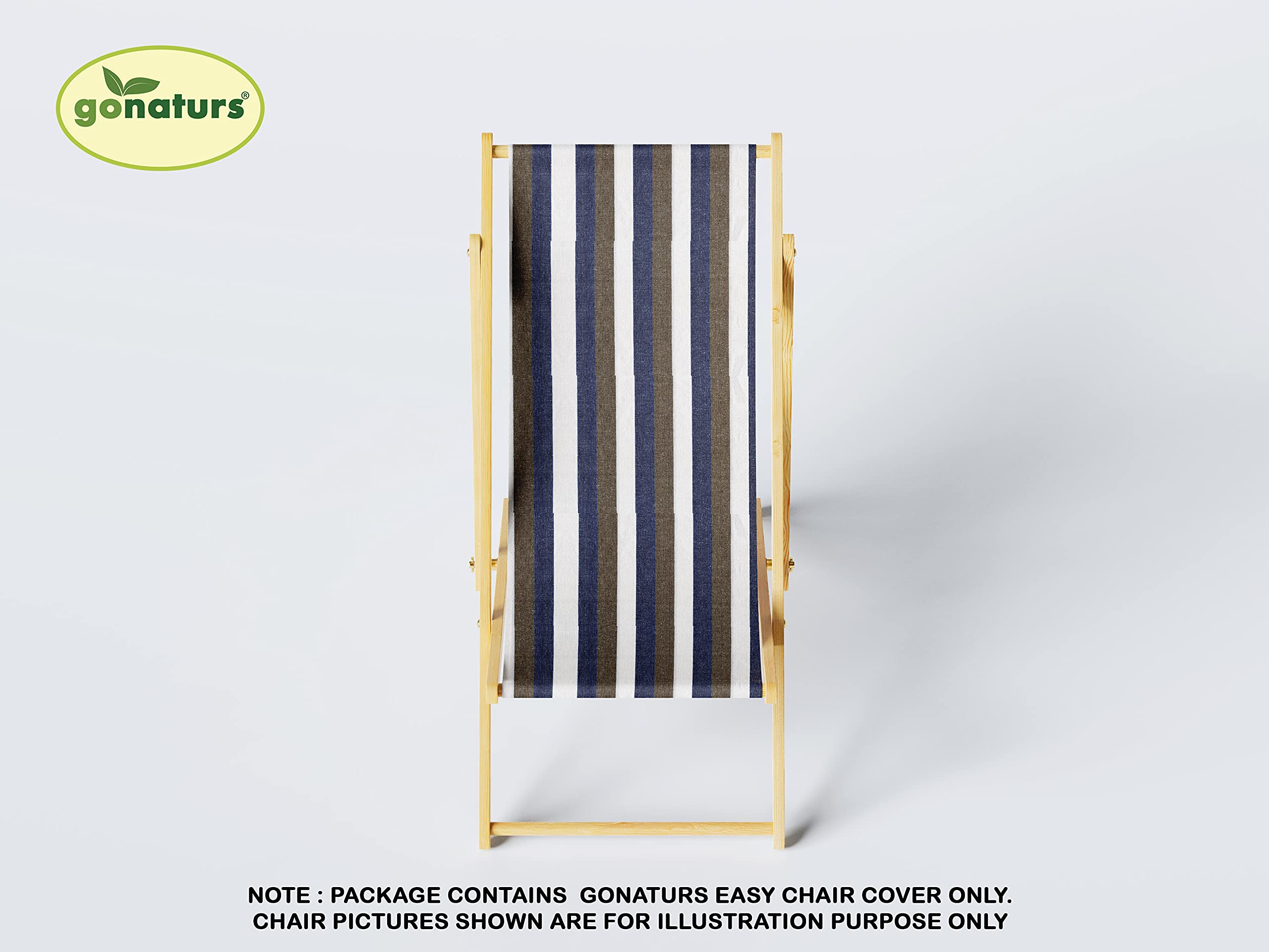 Gonaturs Size Adjustable Hemmed Fancy Striped Cotton Linen Canvas