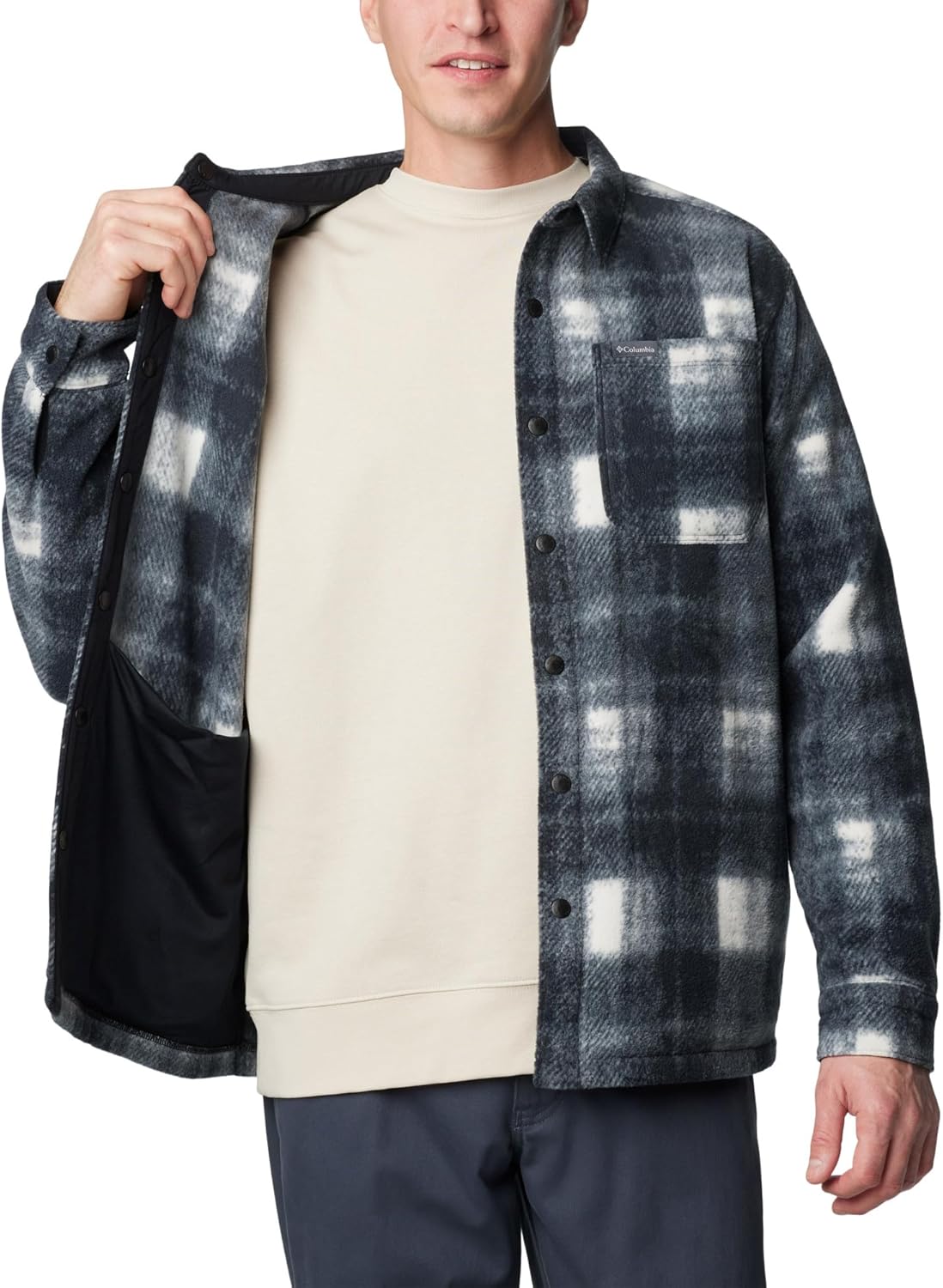 Columbia Mens Steens Mountain Printed Shirt Jacket II, Chalk Omblur, X-Large - Image 5