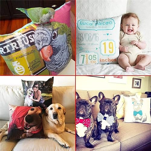 Miniatura 7 de Custom Cushion Covers Printed on Both Sides Personalized Sofa Bed Pillowcases with Your Wedding Photo Custom Photo Pillowcases for Pets Size 60x60cm