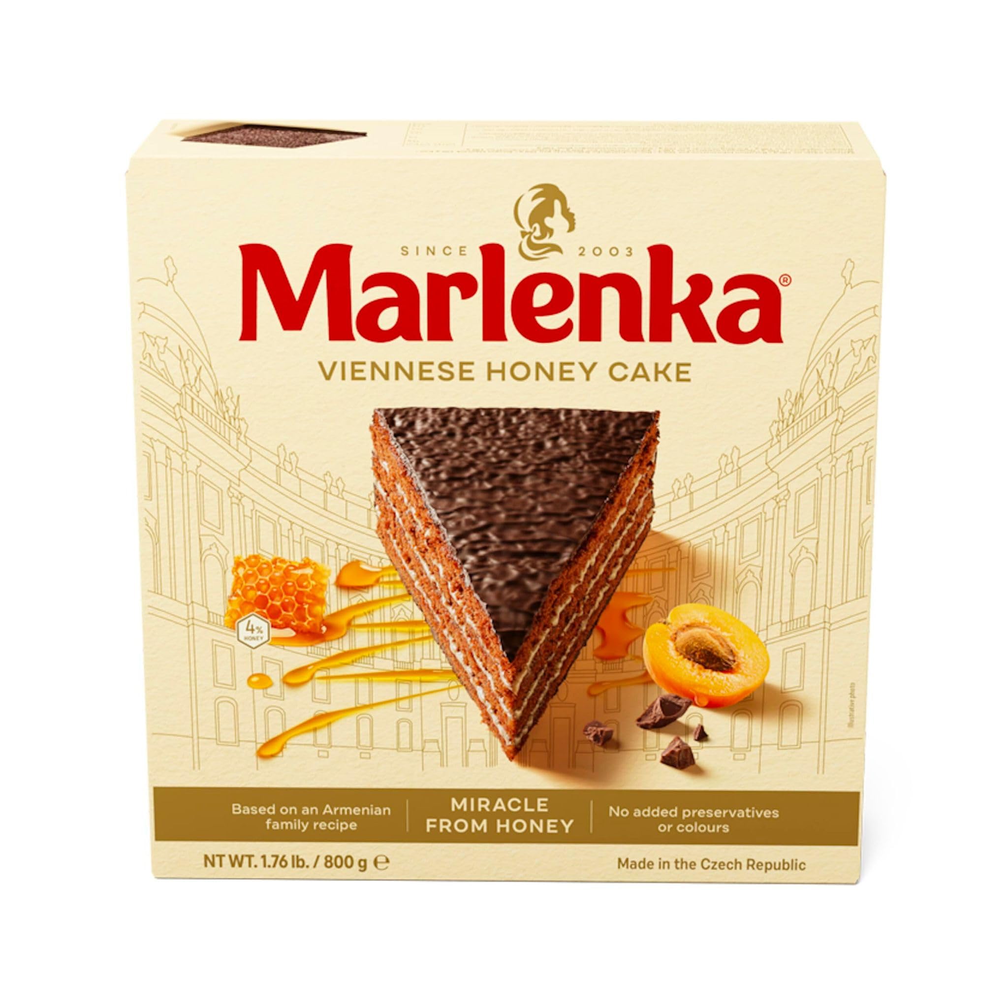 MARLENKA® 3+1 Torta al miele viennese – Torta al miele, dolce, torta (4 x 800 g)