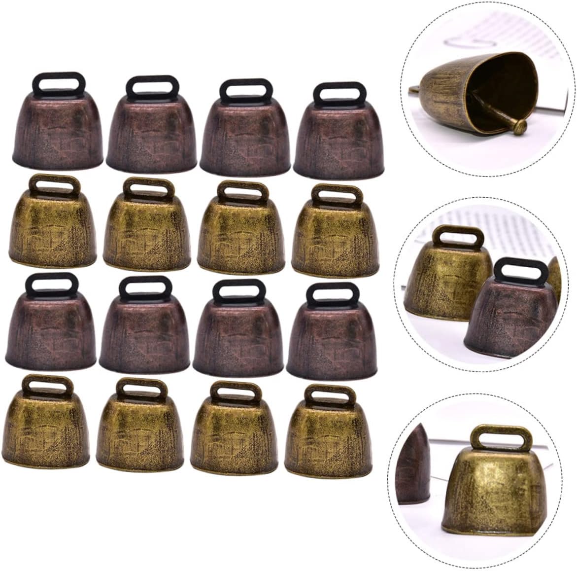 HEMOTON 18pcs Musical Bells for Crafts Christmas Tree Decor Bells Vintage Decor Farm Animal Noise Makers