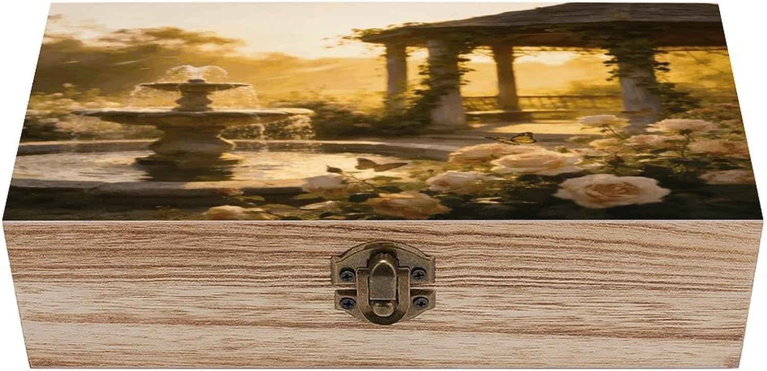 Classical Summer Wood Box Rectangular Organizer Box