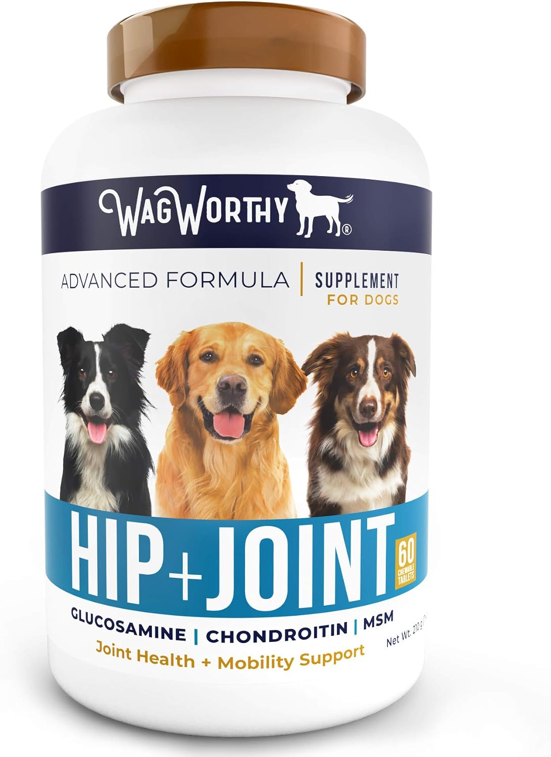 WagWorthy Naturals Advanced Hip and Joint Supplement for Dogs with Chondroitin, MSM and Glucosamine for Dogs, Improves Mobility,…