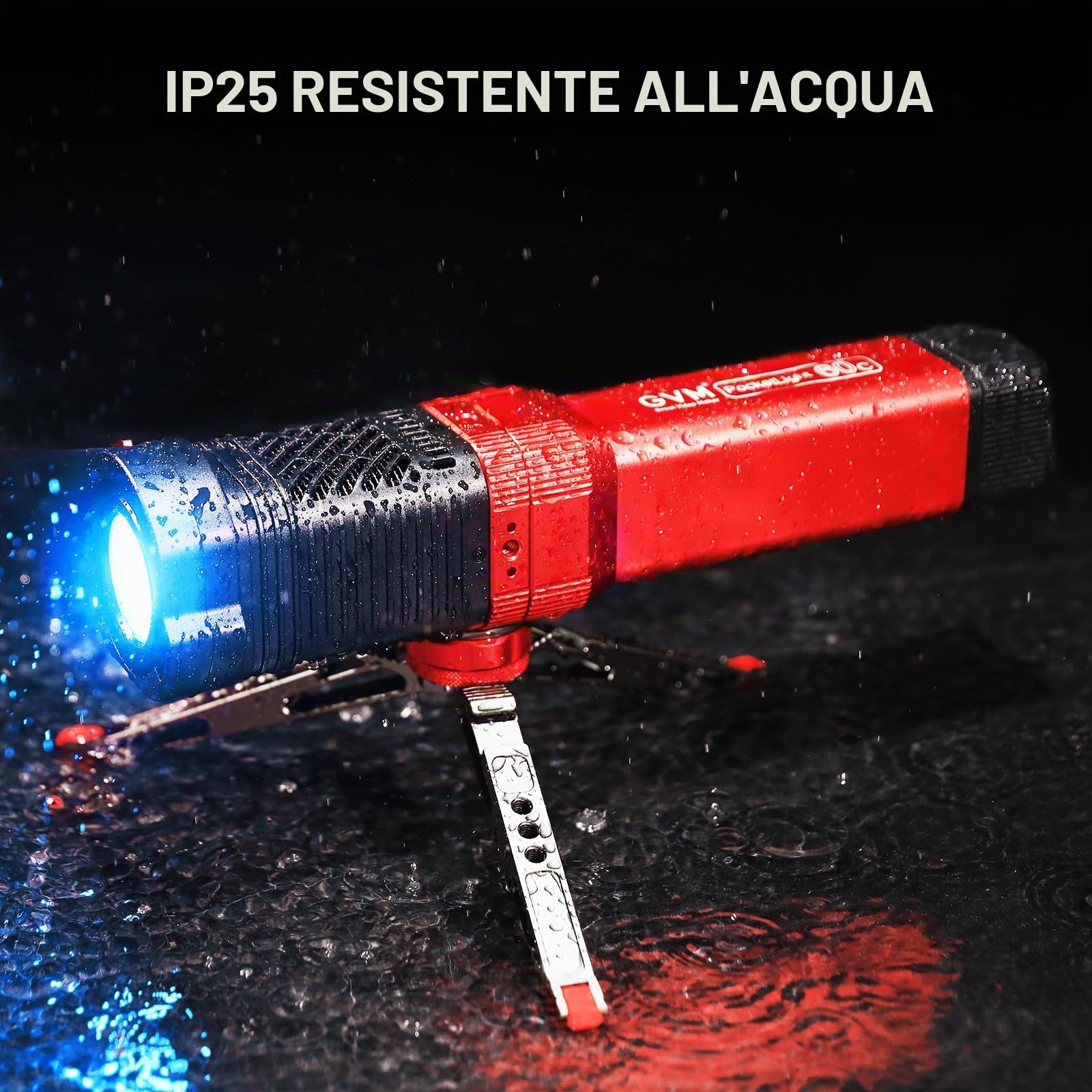 GVM PD60C RGB Video Light, 60W COB Fotografia Illuminazione, Luce Portatile Studio per Fotografi, IP65 Resistente all'acqua Faretto Palmare con Controllo Bluetooth, 2700-6800K, 34200lux/0.5m
