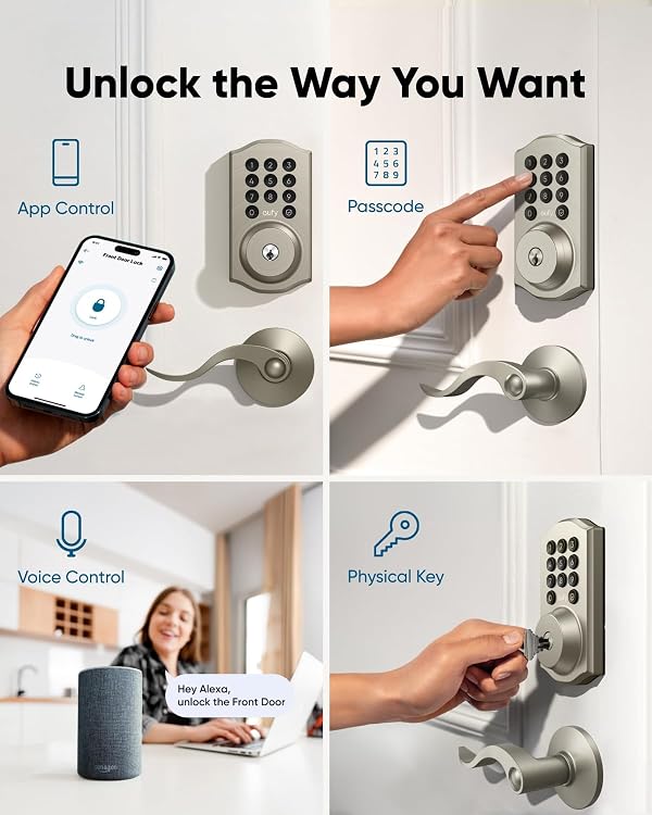 Anker eufy Smart Lock C30, Keyless Entry Door Lock,Built-in WiFi Keypad Deadbolt for Front Door, No Bridge Required, Easy Installation, Traditional, Nickel, Previously eufy Security by eufy Security - Image 4