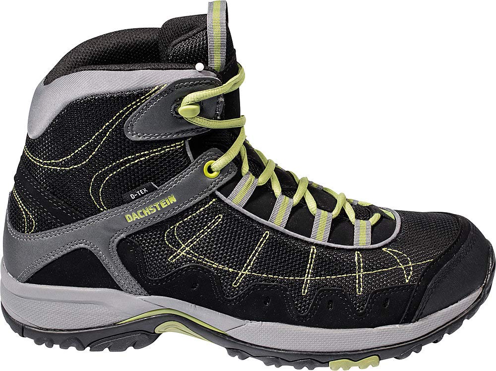 Dachstein Trekkingschuhe hoch in Schwarz mit grünen Details, Bequeme Wanderstiefel für Damen & Herren, Wasserabweisende Boots, Hightech-Wanderschuhe, gelenkschonend, Gr. 37-46