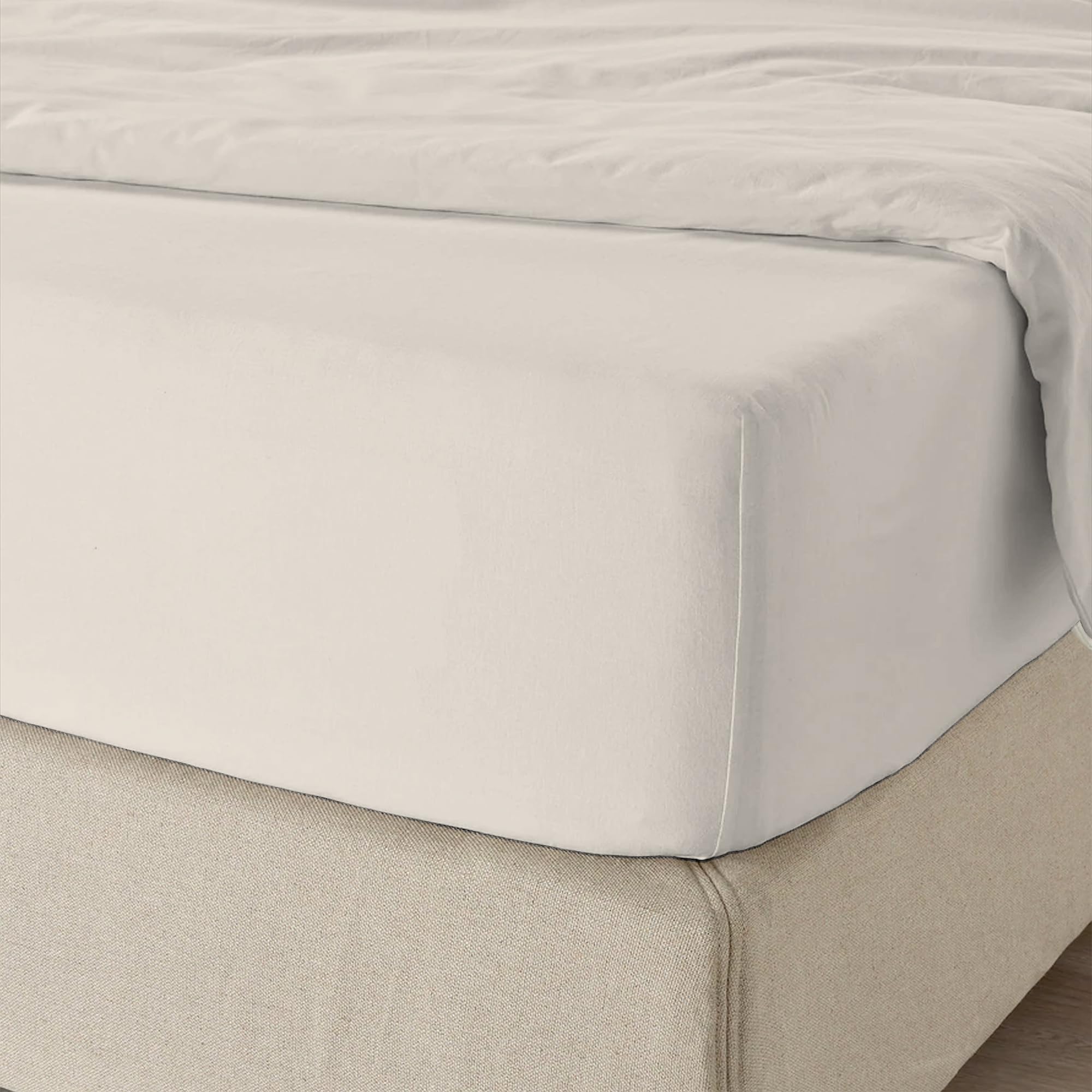 Parure De Lit King Size 300 Fils En Coton Bio Percale - Housse De Couette Et Taies - Douce, Respirante, Fermeture Boutons - Confort Toutes Saisons