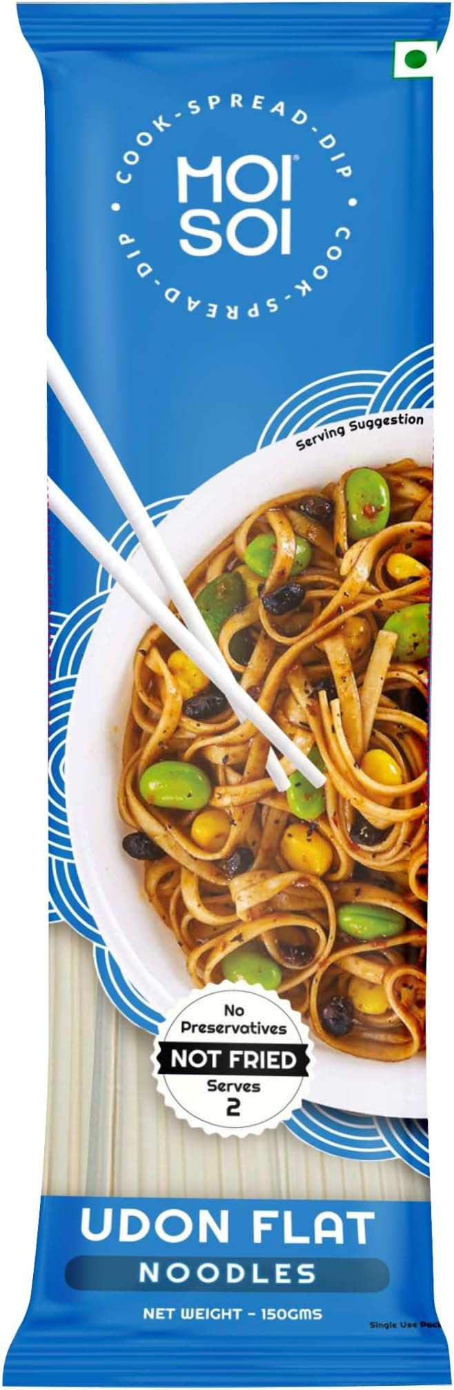 MOI SOI® Udon Noodles, 150 gms (JAPANESE UDON | No Preservatives | No MSG | Not Fried)