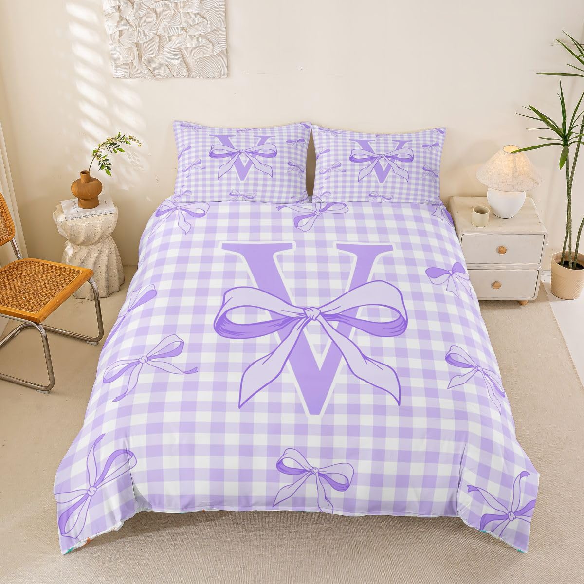 Housse de Couette 220x240 Finition Soignée Parure de Lit Design