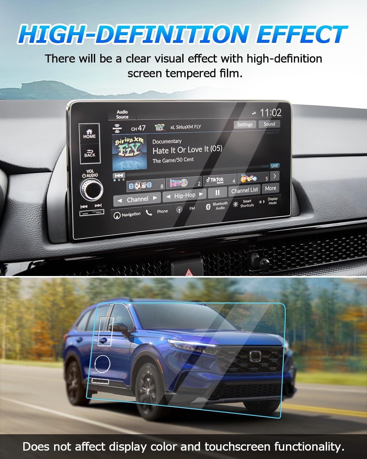 Autorder 2PCS Screen Protector for 2023-2025 Honda Pilot/Acura Integra Accessories 9-Inch Tempered Glass 9H Navigation Touchscreen Protective Film image 3