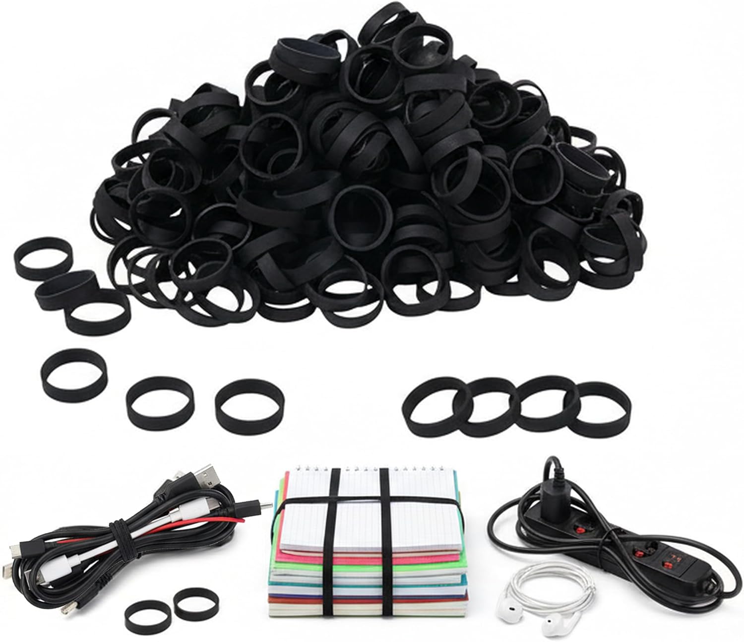 Rubber Bands 150pcs 1.5in Small Elastic Bands for Cord Cable image 5