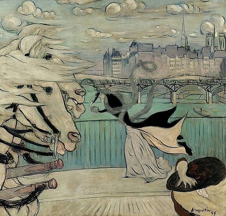 Poster La rafale de vent sur le pont de la Seine par Louis Anquetin SERENDIPITP 50x70cm