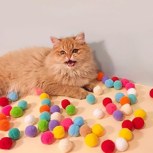 Miniatura 3 de SGTD Pistola de tiro de bolas de felpa, mini lanzadores de bolas de espuma, juguetes de lanzamiento de bolas de pelo para mascotas, juguete