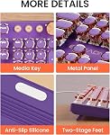EWEADN Typewriter Style Mechanical Gaming Keyboard, Wired Mechanical Keyboards,104 Keys Backlit LED Keyboards, Media Control Knob, Wired Keyboard Pink Switch-Purple