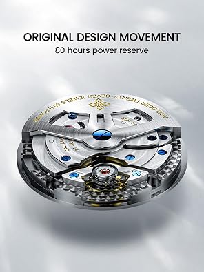 AGELOCER Moon Phase Watch Original Design, Automatic Mechanical Watches for Men, 29.51 Day Precise Moonphase, Luxury Waterproof Casual Watch Mens Gift