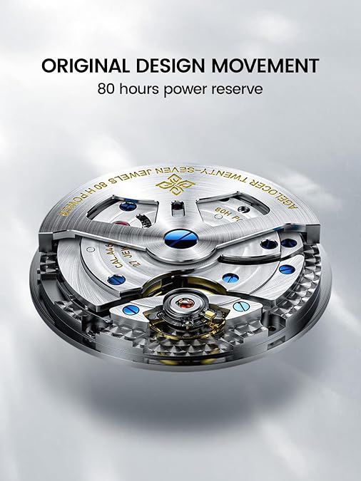 AGELOCER Moon Phase Watch Original Design, Automatic Mechanical Watches for Men, 29.51 Day Precise Moonphase, Luxury Waterproof Casual Watch Mens Gift