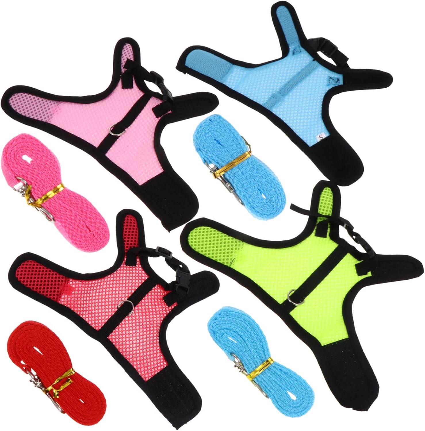 DOITOOL 12pcs Summer Rabbit Harness Vest Breathable Mesh Leash Harness for Pets