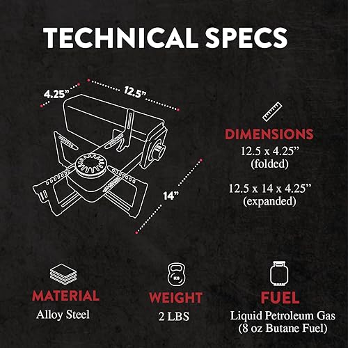 Miniatura 2 de GasOne GS-8300 - Estufa compacta de butano con estuche de transporte, estufa portátil plegable Naranja,Azul,Estufa (azul) + 4 combustible de