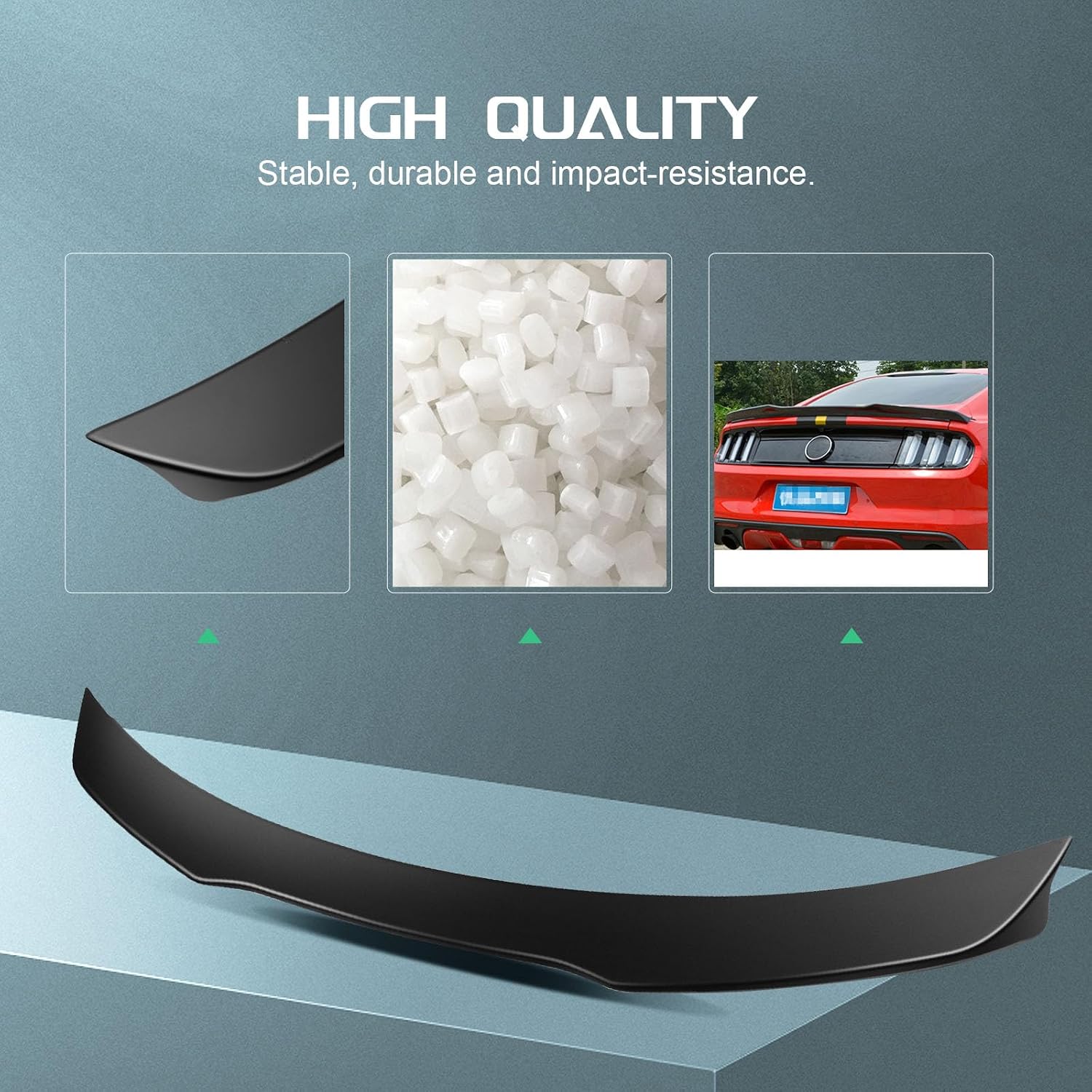 SCITOO Spoiler Wing Fits for 2015-2020 for Ford Mustang Matte Black Ducktail Style Rear Trunk Spoiler Wing