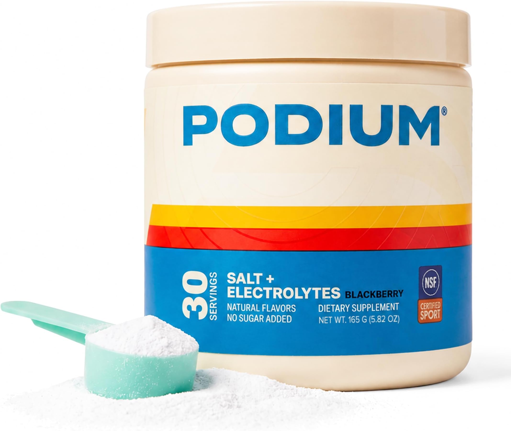 Podium Salt and Electrolytes, Electrolyte Powder, BlackBerry, 30 Servings