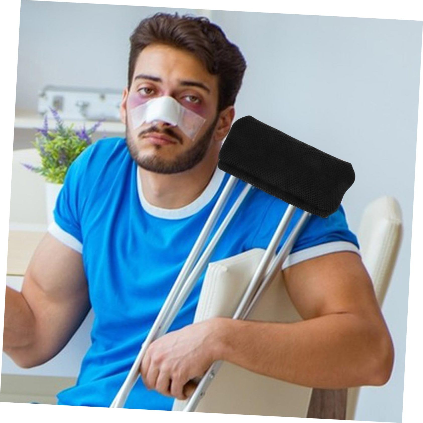 2piezas Funda para Muletas Axilares Almohadillas de Muleta Empuñaduras Cojín para Accesorios para Protector de Axilas para Sudor Adulto Acolchada