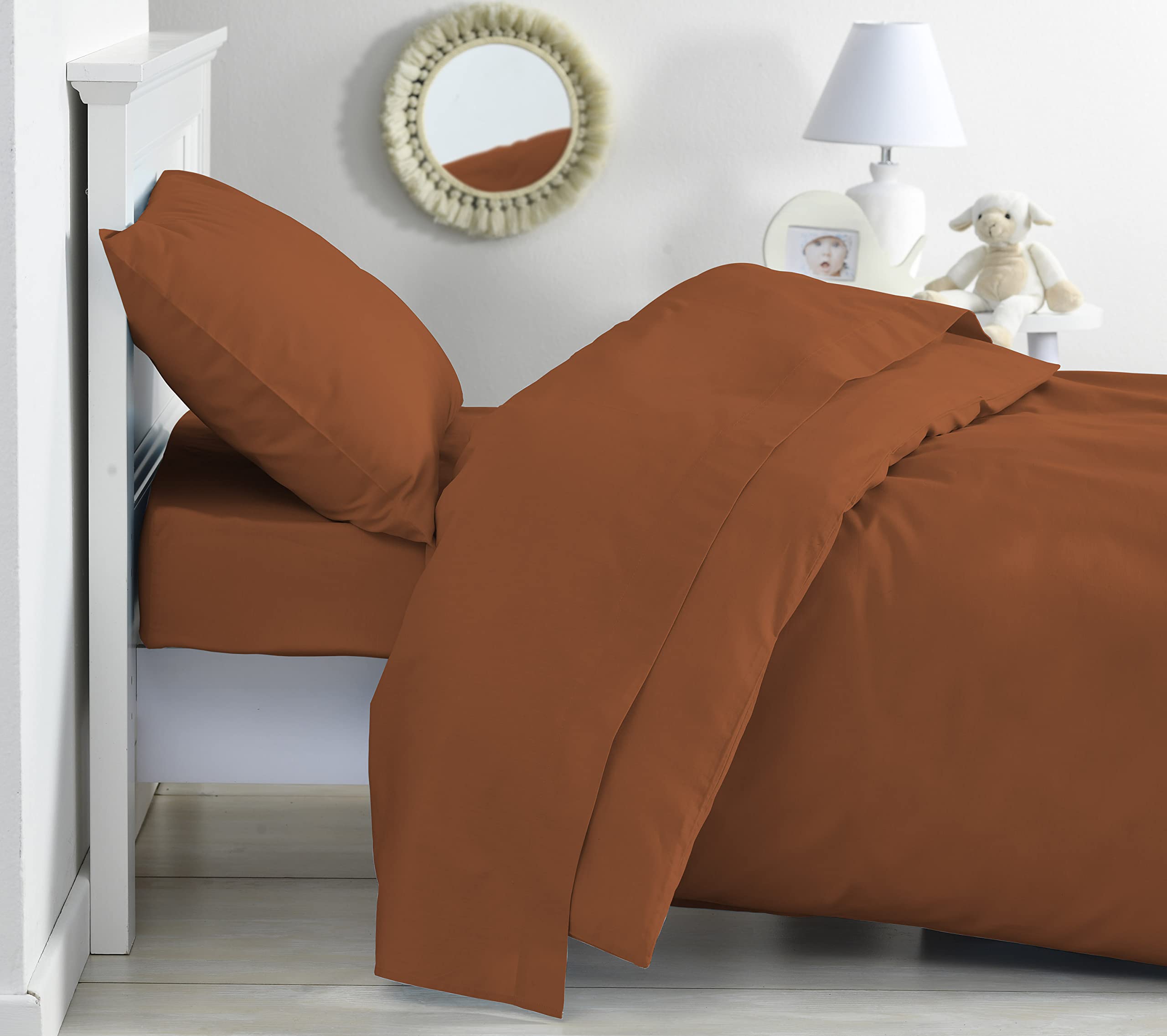 P'Tit Basile - Flat Sheets of Bed for Baby Young Child - 118x180 cm - - Organic Cotton - - Rust, 118x180 cm - Image 2