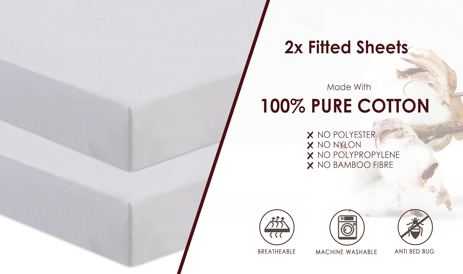 Hajran Linen 3 Pcs Soft & Cozy Crib/Cradle Fitted Sheets - Image 3