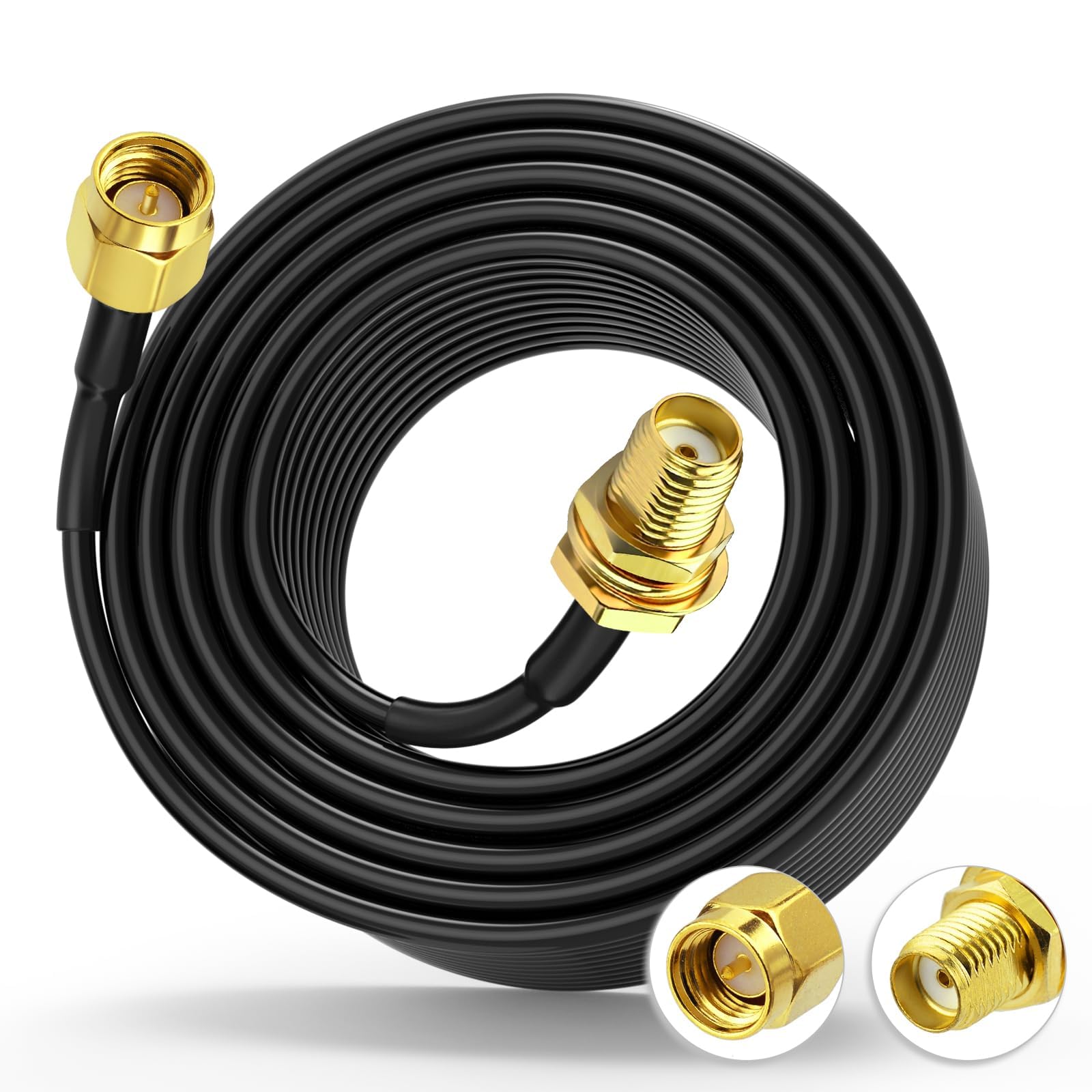 Superbat Cavo Prolunga SMA ALSR100 10m: Cavo SMA Maschio a Femmina a Bassa Perdita 50 Ohm per 4G LTE, Antenna WIFI/GPS/4G/GSM, Modem 4G/5G, Router, Antenna Radio