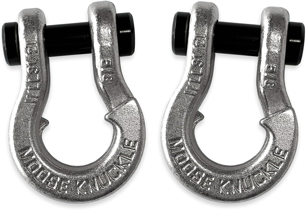 Moose Knuckle Offroad Jowl Split Shackle 5/8 | 7,000lbs Capacity - Forged Carbon Steel Shackle Fits Any 1.25 or 2.0" Tow Shackle Receiver Hitch Mount w/ 3/4 pin Color Combo Nice Gal/Nice Gal