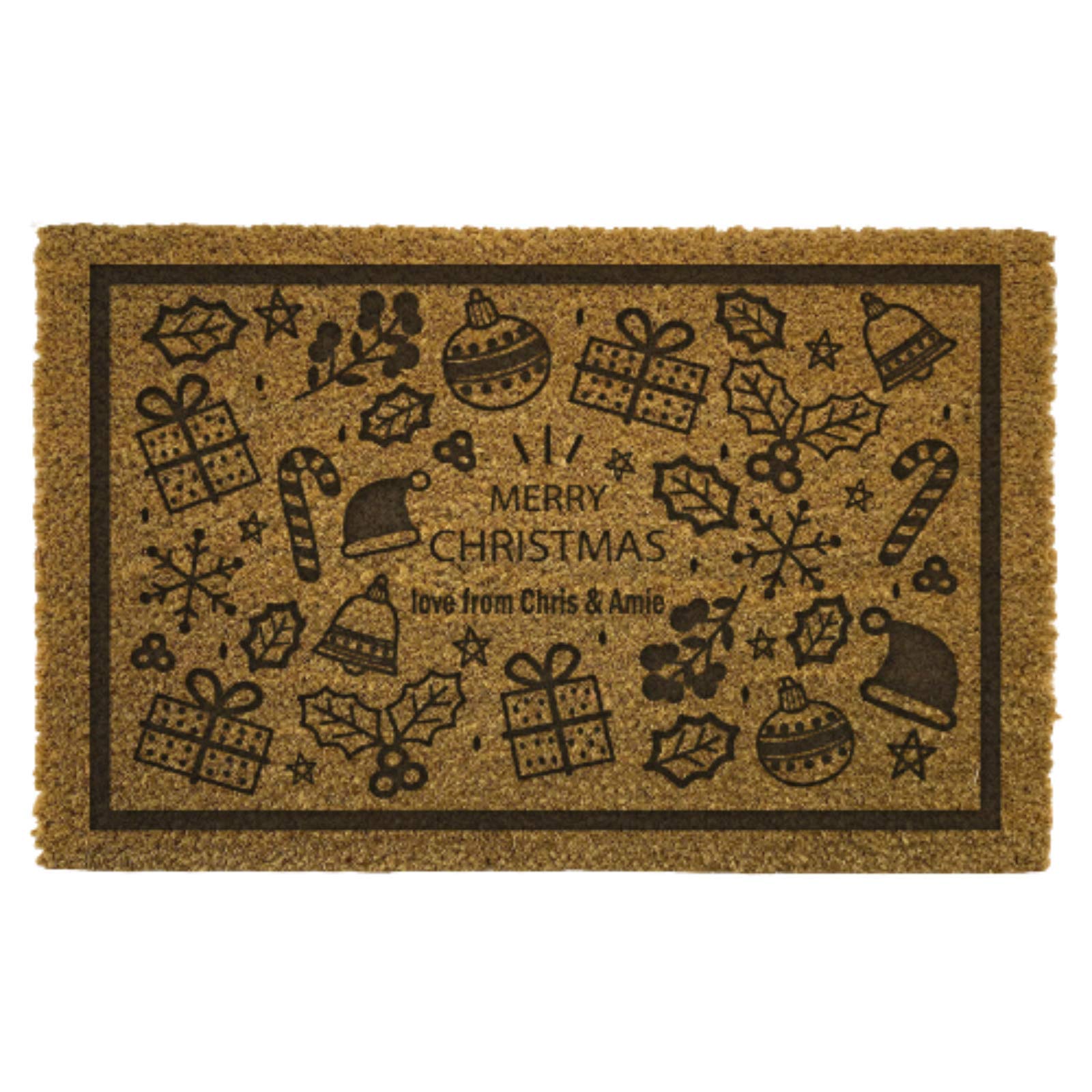Be-Creative Paillasson personnalisé en fibre de coco / Paillasson de Noël / Paillasson de Noël – (Paillasson de Noël) JS1