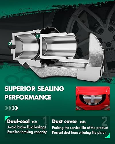 Miniatura 5 de SCITOO Pinzas de freno traseras izquierdas+derecha con soporte 19-B2068 19-B2069 rojo compatible para Acura TSX 2004-2008 para Honda para Accord