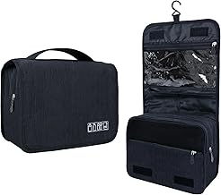 Large Capacity Toiletry Bag Travel Bag with Hanging Hook for Men and Women Waterproof Travel Cosmetic Bag Bathroom Storage Bag for Brushes Set, Full-Sized Shampoo, Toiletries, Accessories, black