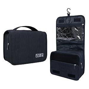 Large Capacity Toiletry Bag Travel Bag with Hanging Hook for Men and Women Waterproof Travel Cosmetic Bag Bathroom