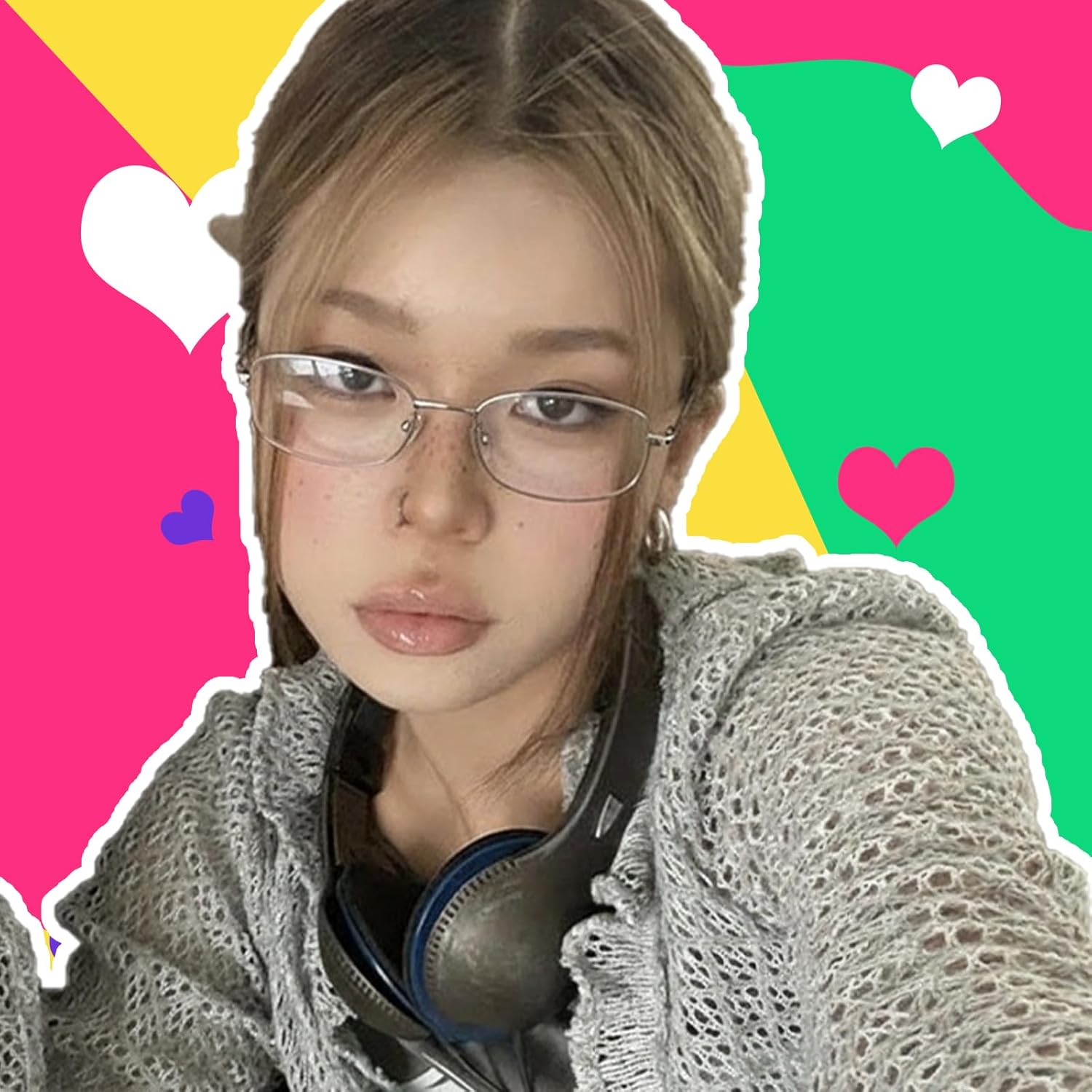 Chicid Fashion Blue Light Glasses for Women, Blocking Eyewear Y2k Office-Siren Aesthetic Rectangle Glasses Metal Frame - Image 2