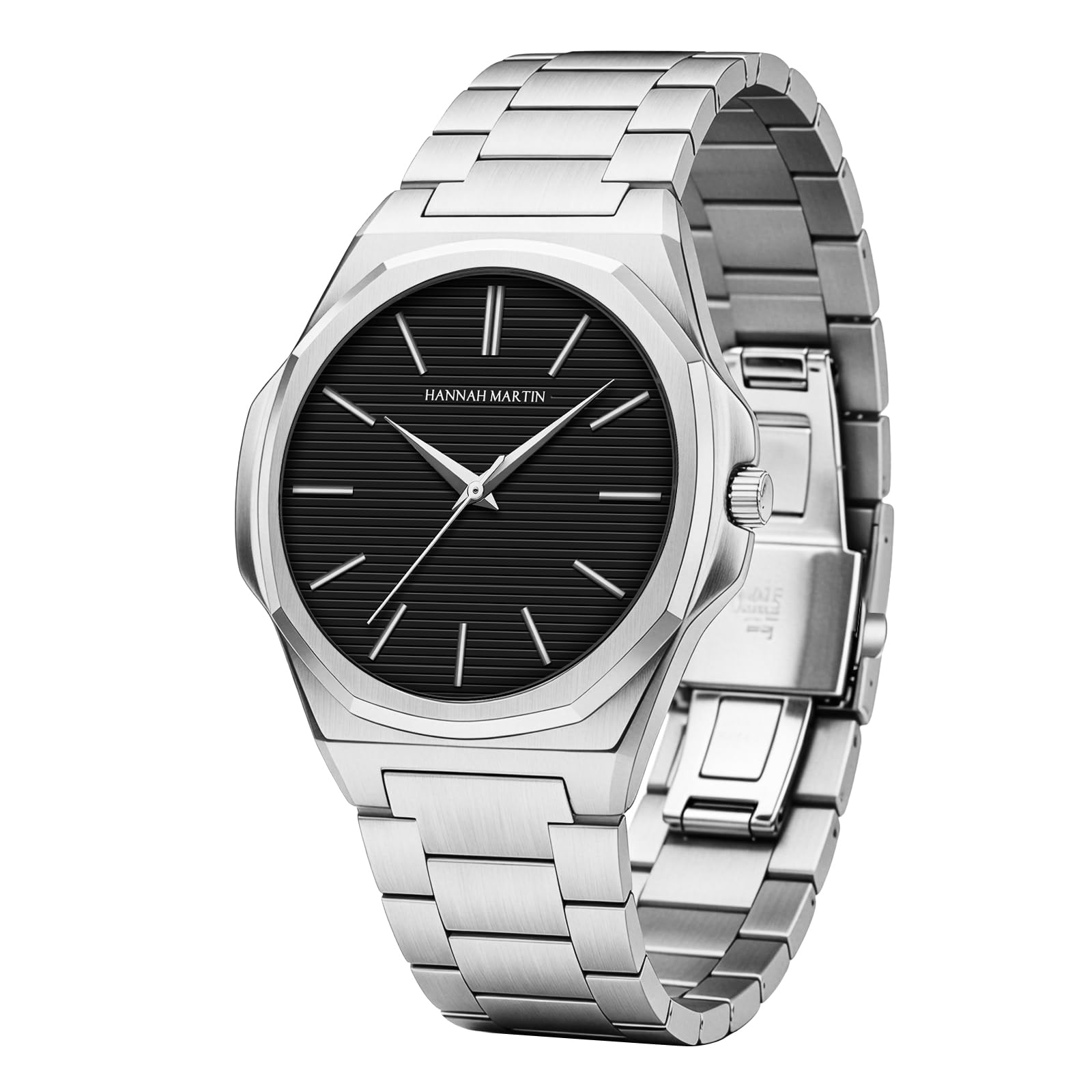 Men's Watch, 6.8mm Ultra Thin Minimalist Quartz, Waterproof Stainless Steel Watch with Quick Release,Extra Leather Strap, Elegant Gift Box Ready