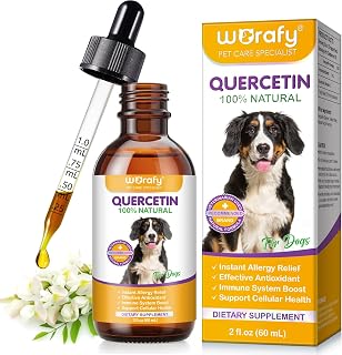 Quercetin Tropfen für Hunde – zur Unterstützung bei Allergien & Immunsystem – flüssiges Nahrungsergänzungsmittel mit Vitamin C – Speckgeschmack für hohe Akzeptanz – 60 ml