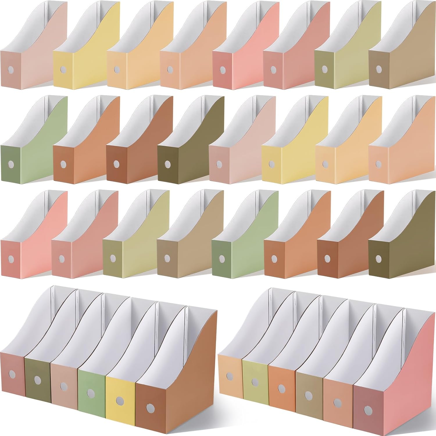 Colarr 36 Pack Cardboard Magazine Holder 12 Colors Magazine File Holder Magazine