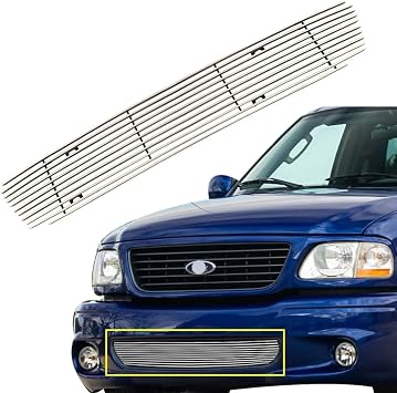 Polished Grill Fits 1999-2003 Ford F-150 Lightning Front Lower Bumper Billet Grille Insert Grill Aluminum 2000 2001 2002