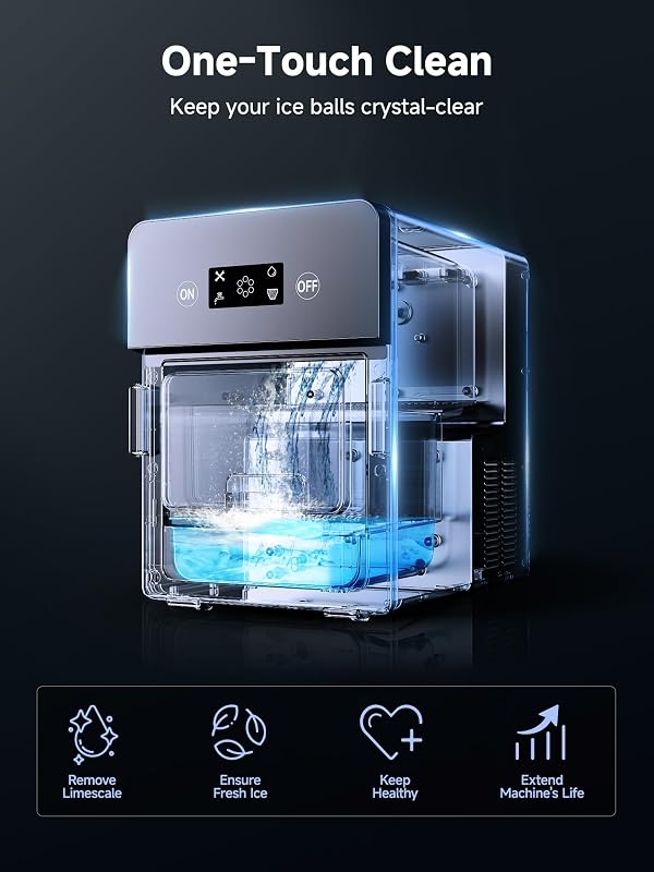2" Clear Sphere Ice Maker with Clearcore Technology, 4 Ice Balls in 38 Mins, 150 Daily Output, Countertop Ice Ball Maker with Automatic Water Supply & Self-Cleaning, Ideal for Whiskey & Bourbon by ICEVIVAL - Image 13